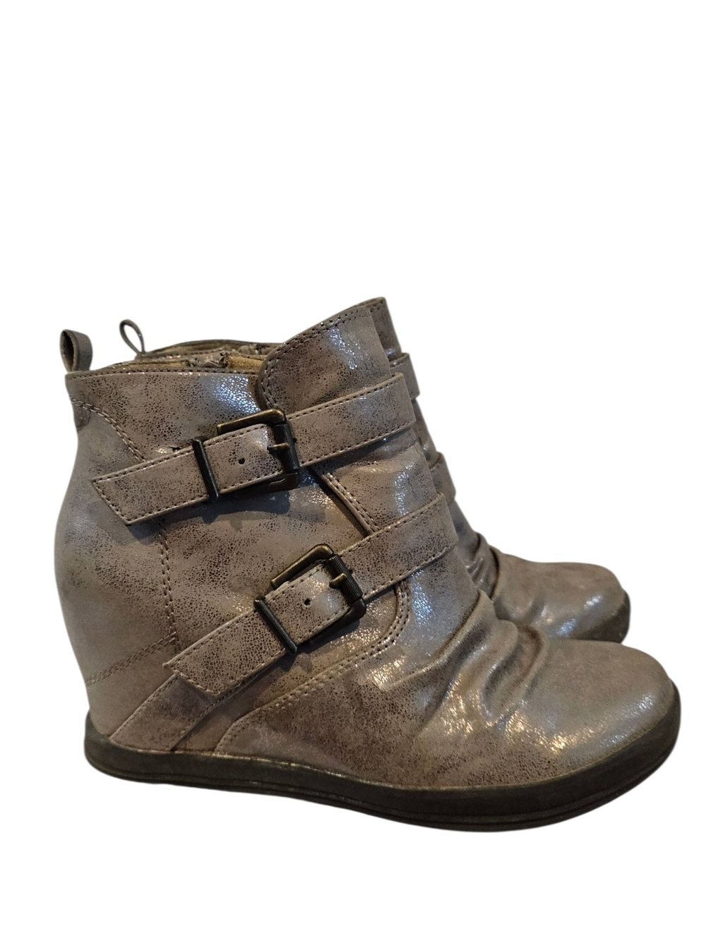 Call It Spring Size 8.5 Metallic Wedge Booties
